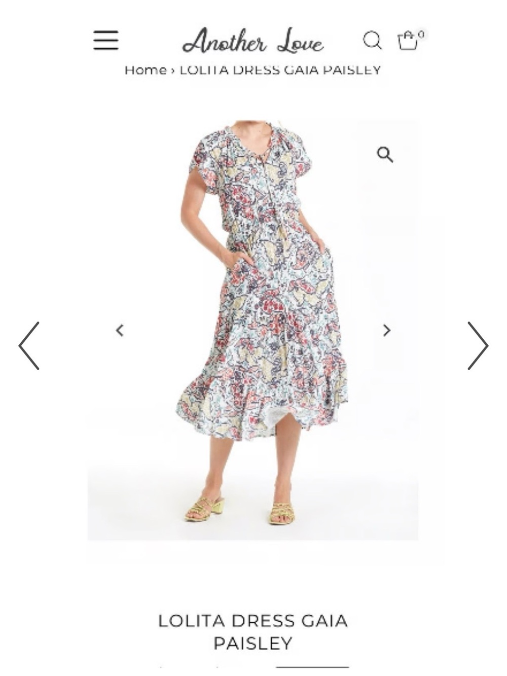 Another Love Floral Paisley Maxi Dress - White with Red, Blue & Yellow Print